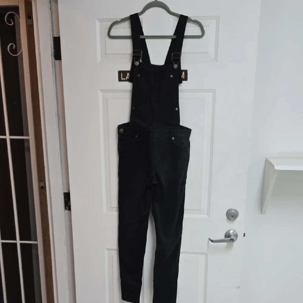Maje Pila Stretch Denim Overalls Black